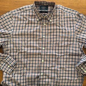 CHARLES TYRWHITT Weekend Classic Fit Long Sleeve Plaid Dress Shirt Cotton Medium